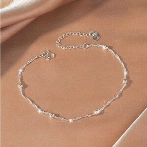 Elegant Silver Heart Chain Bracelet